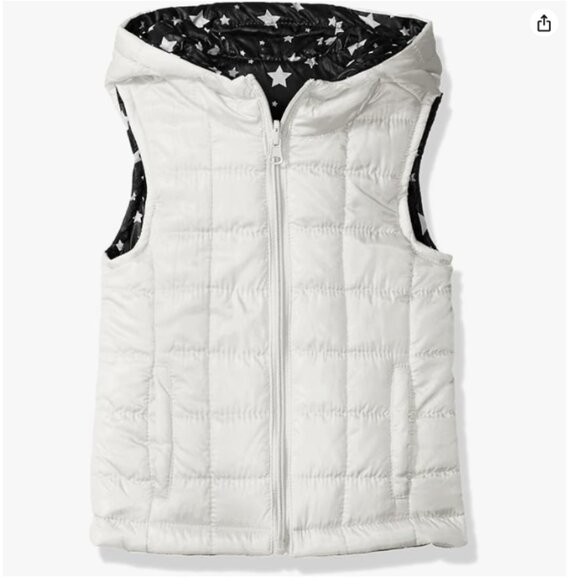 NEW Urban Republic Girls' Light Weight Puff Reversible White Vest, Sz. 5/6 - Picture 1 of 2